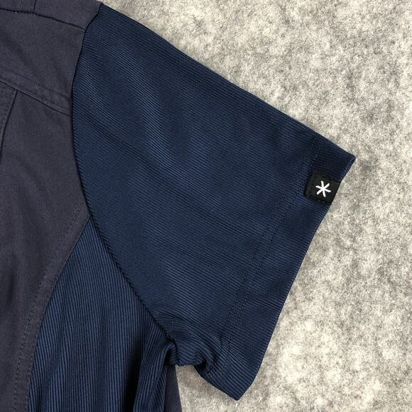 Beyond Scrubs Top Womens Medium Navy Blue V Neck 2 Pocket Stretch Style 5100SB - Picture 7 of 13